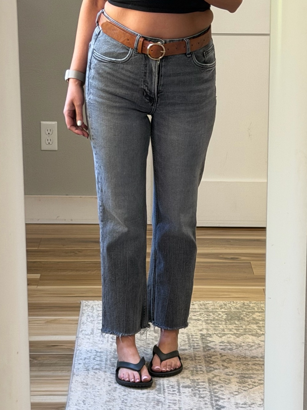Zara Women’s Washed Gray Straight Jeans